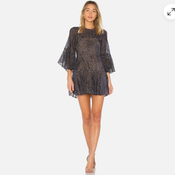 BCBG Maxazria Baylee Short Navy Cocktail Dress Long Sleeve Size 2 - Picture 1 of 10